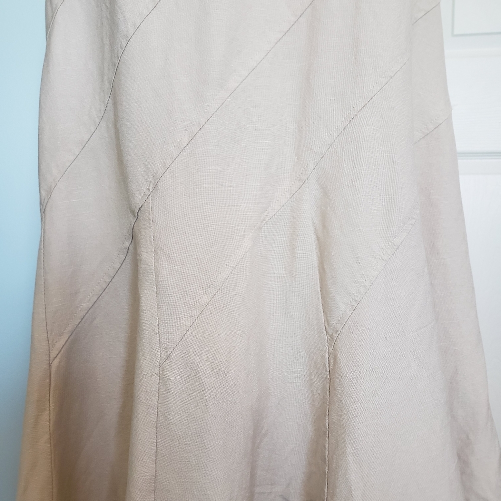 Long Linen Blend Paneled Skirt, 6 - Picture 3 of 8